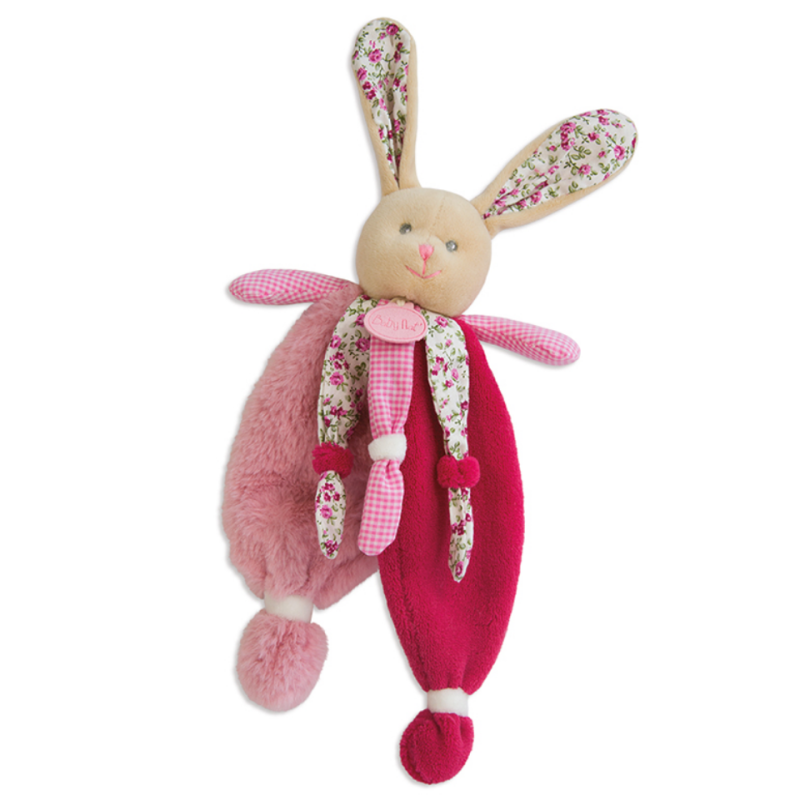  les poupis baby comforter rabbit pink red flower scarf 